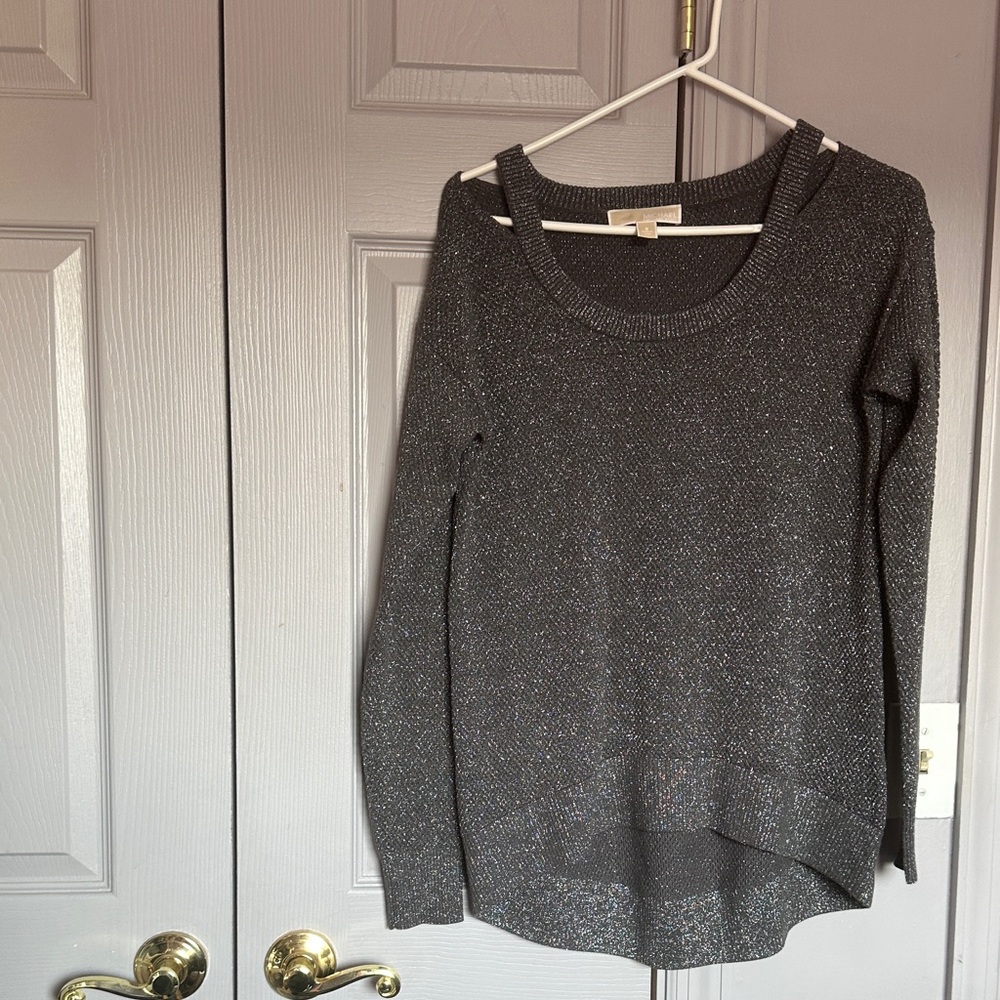 Michael Kors Metallic Gray Sweater Size S